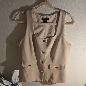 Sincerely Jules Beige Button-Up Vest